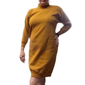 Vintage Turtleneck Sweatshirt Dress, One Size up to XL?